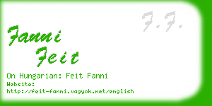 fanni feit business card